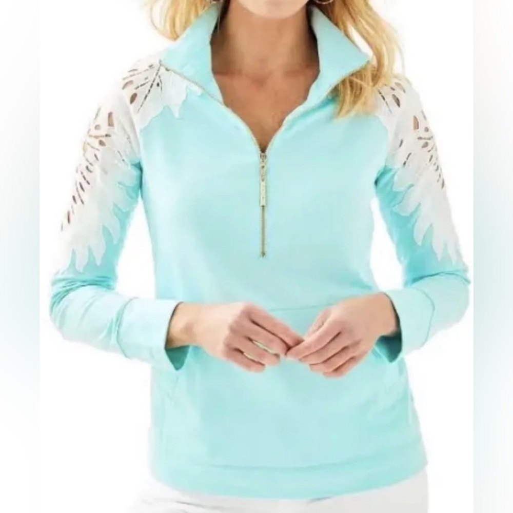 Lilly Pulitzer Skipper Popover Lacy Seasalt Tint